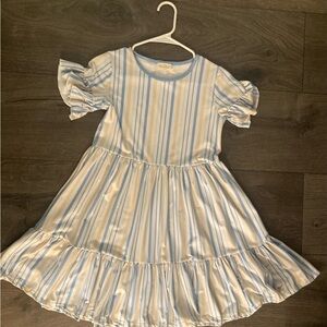 Striped Blue and White Kids Dress